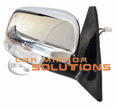 Mitsubishi Pajero NS & NT & NW & NX 11/2006-2019 (w indicator, w puddle, autofold) Chrome Driver Side Mirror - Car Mirror Solutions