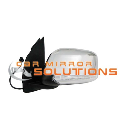 Nissan Navara D40 Spanish (VIN VSK not MNT) 05/2010-09/2013 Chrome (w indicator, w puddle, w autofold) Passenger Side Mirror - Car Mirror Solutions